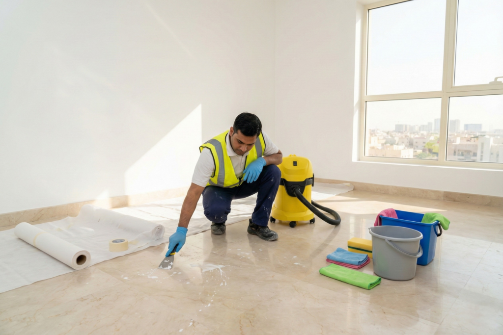 تنظيف بعد الدهان والتشطيب